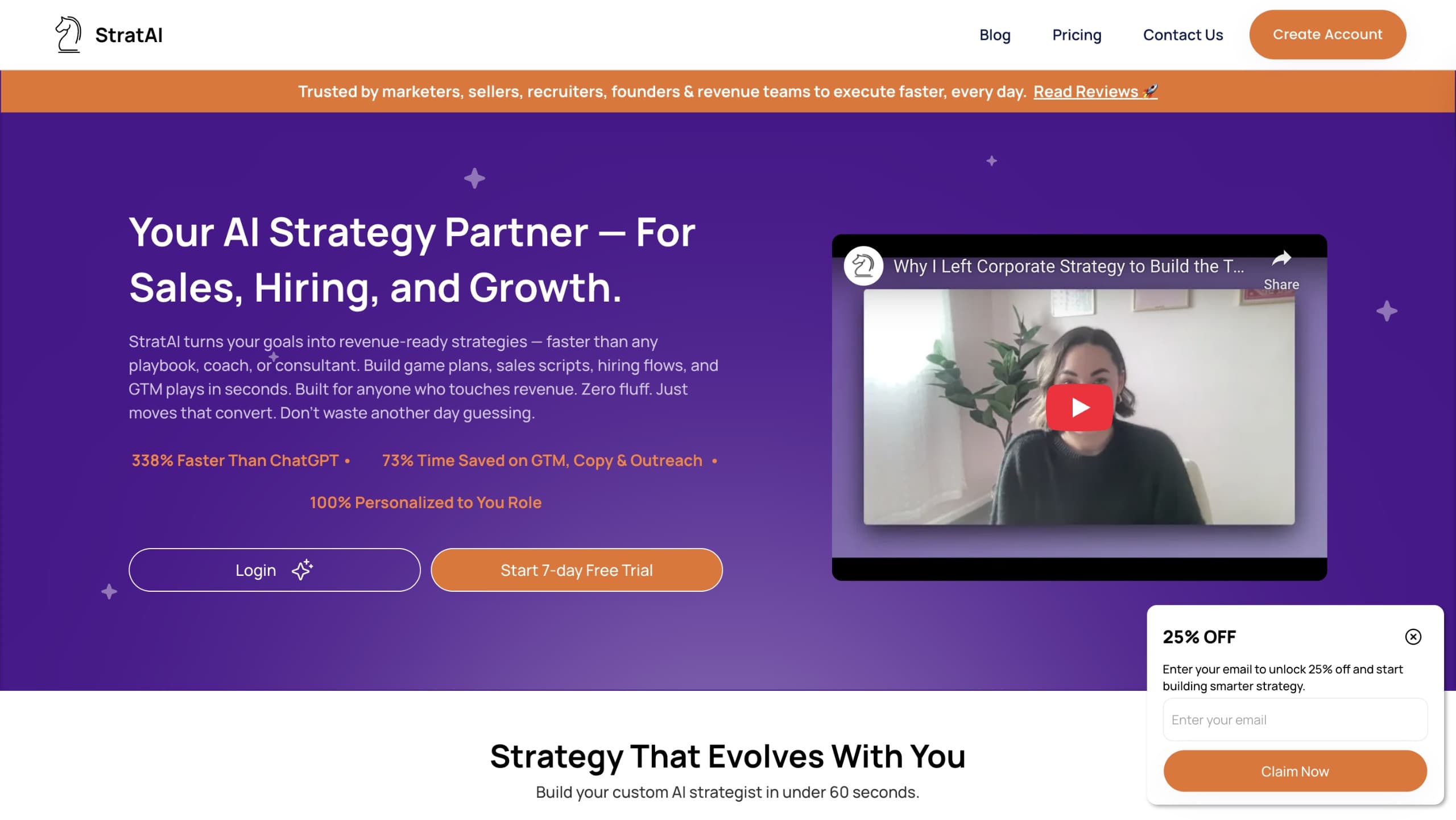 StratAI — AI-powered strategy platform — built and launched in under 3 weeks.
