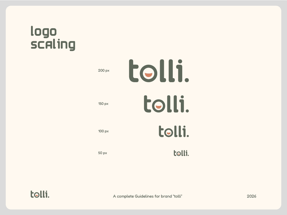 Tolli logo scaling from 50 to 200 px