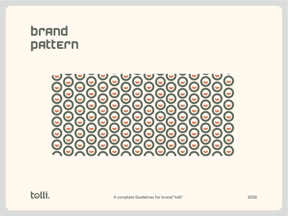 Tolli brand pattern built from the bowl-and-smile mark