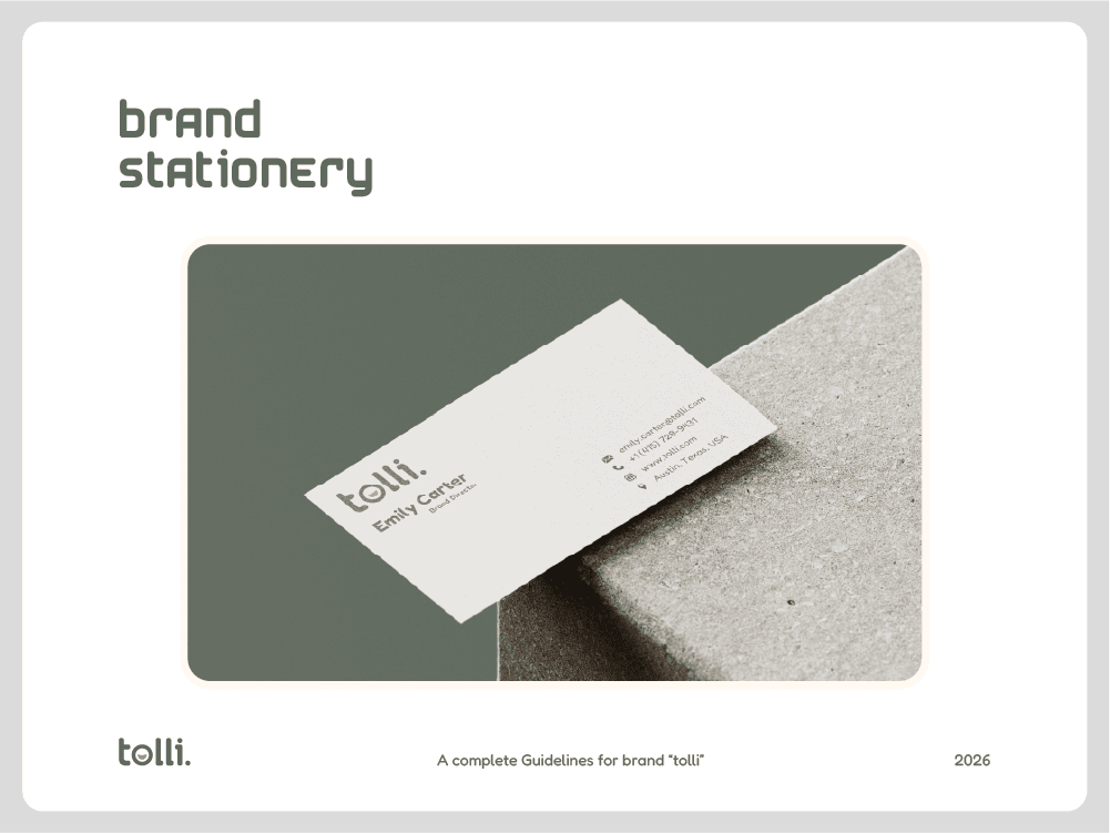 Tolli business card, front