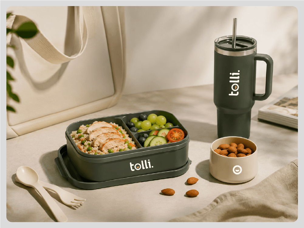 Tolli lunchware set styled on a table