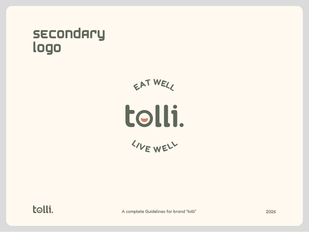 Tolli secondary logo — eat well, live well